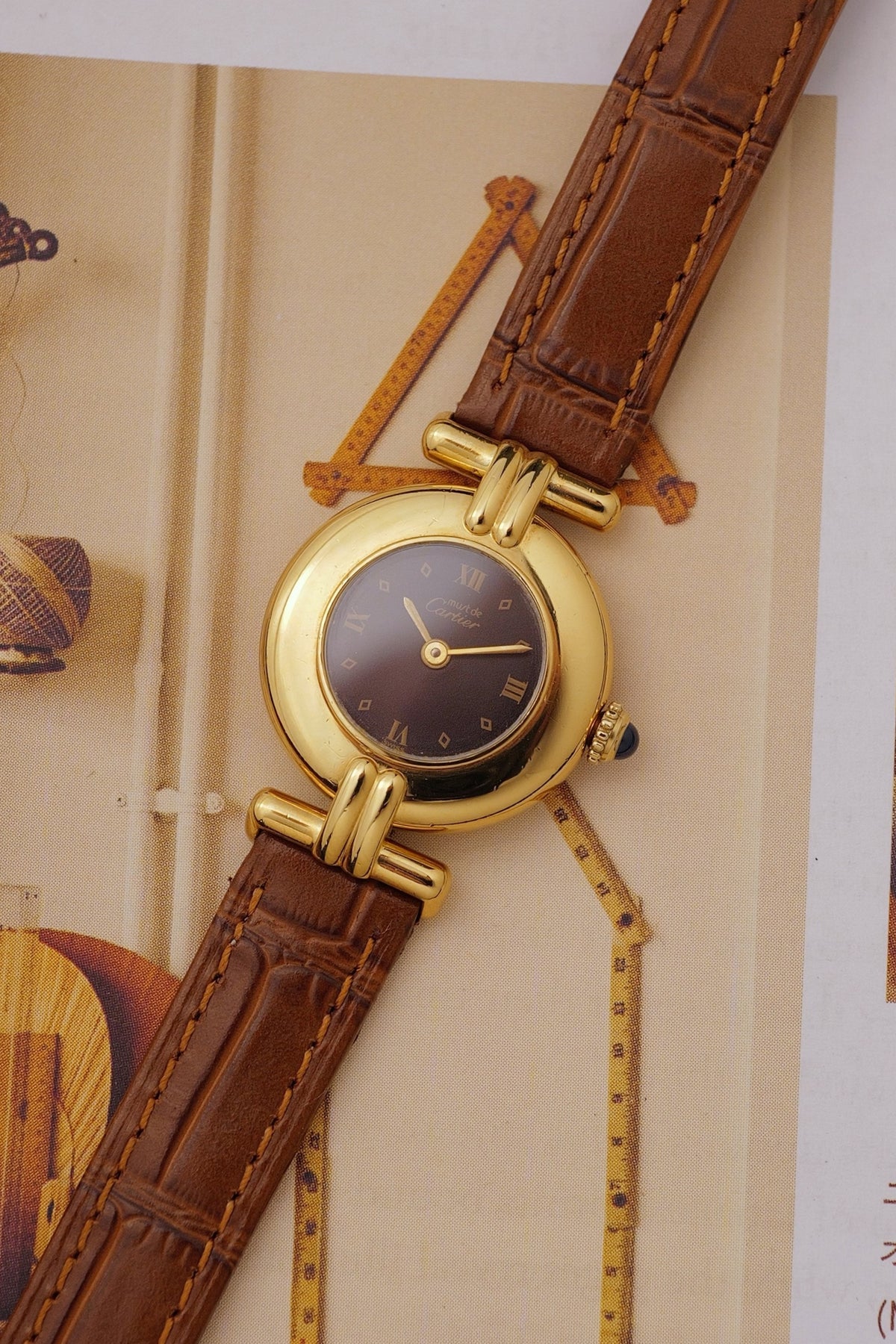 Cartier Colisee " Art-deco Roman" Quartz Circa. 1980s w/ box
