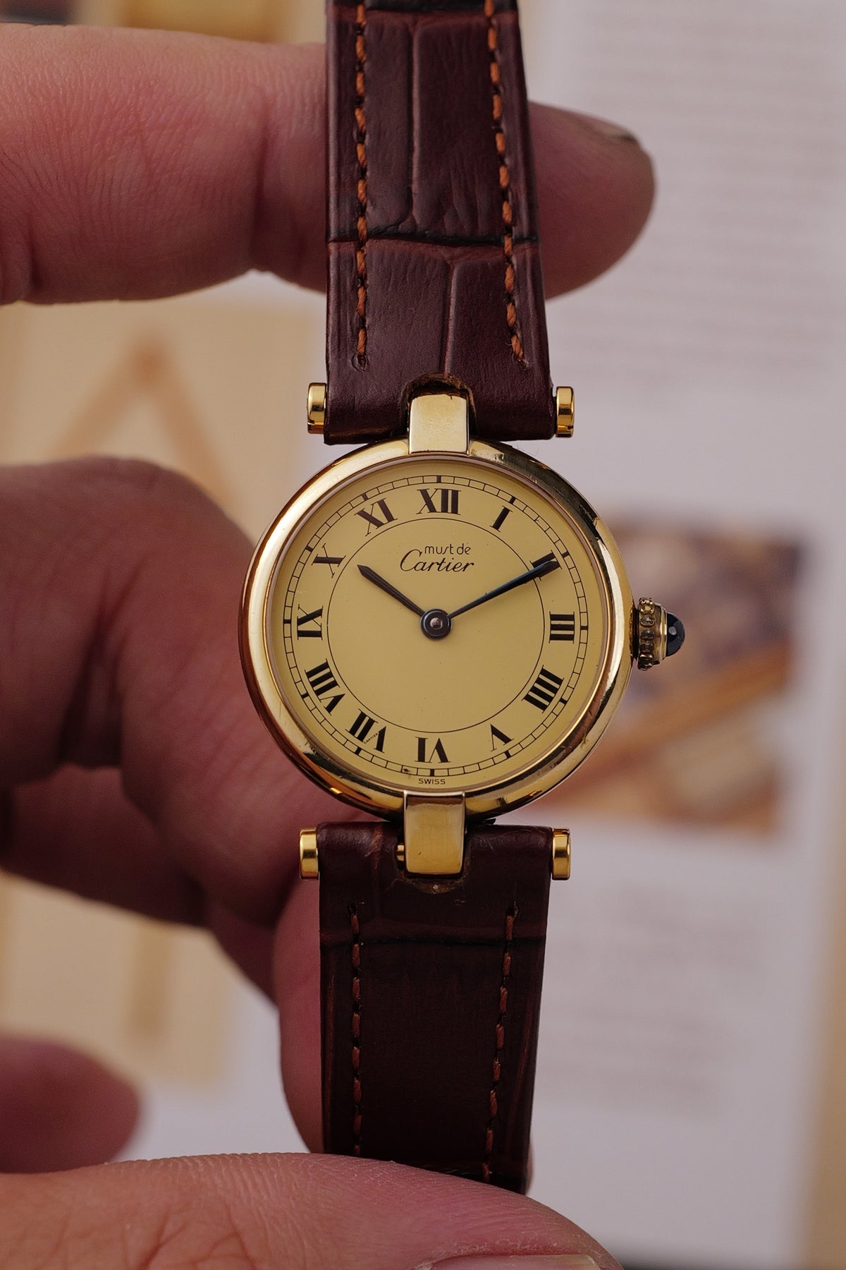 Cartier Vendome SM "Classic Lemon" Circa. 1980s w/ box