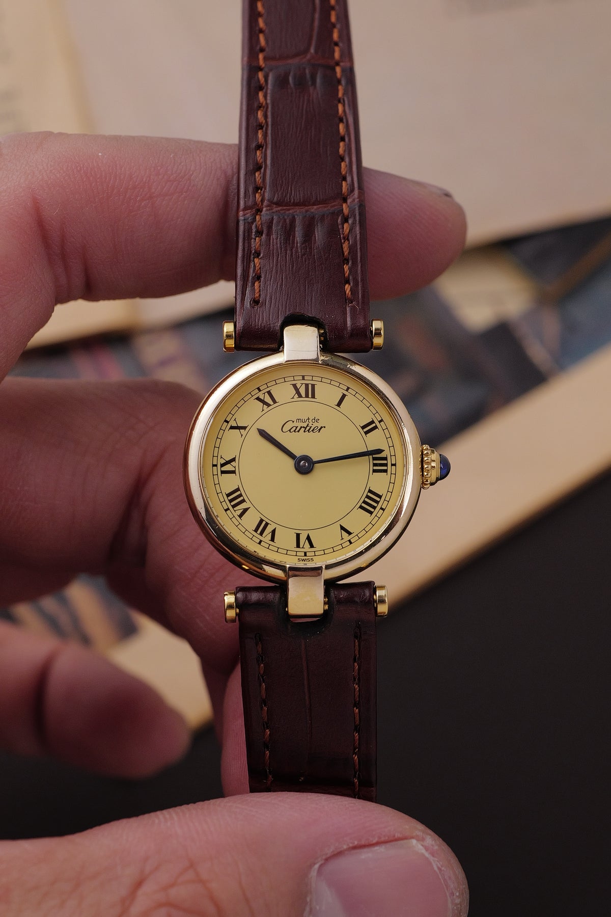 Cartier Vendome SM "Classic Lemon" Circa. 1980s w/ box