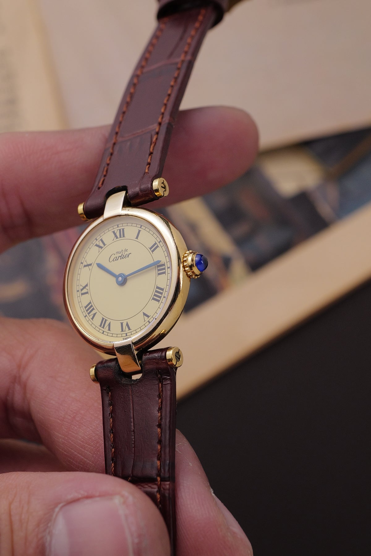 Cartier Vendome SM "Classic Lemon" Circa. 1980s w/ box