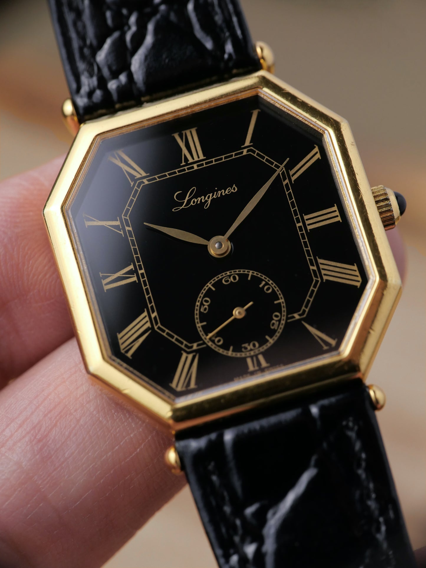 Longines “Octagon” Black Gilt Ref. 3209 (circa 1969)