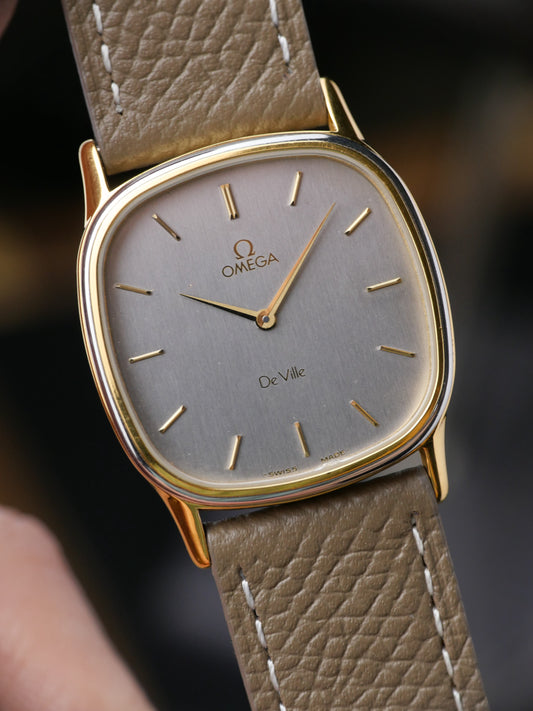 Omega De Ville “Two Tone Squircle” Grey Dial Ref. 191.0174 (circa 1982)