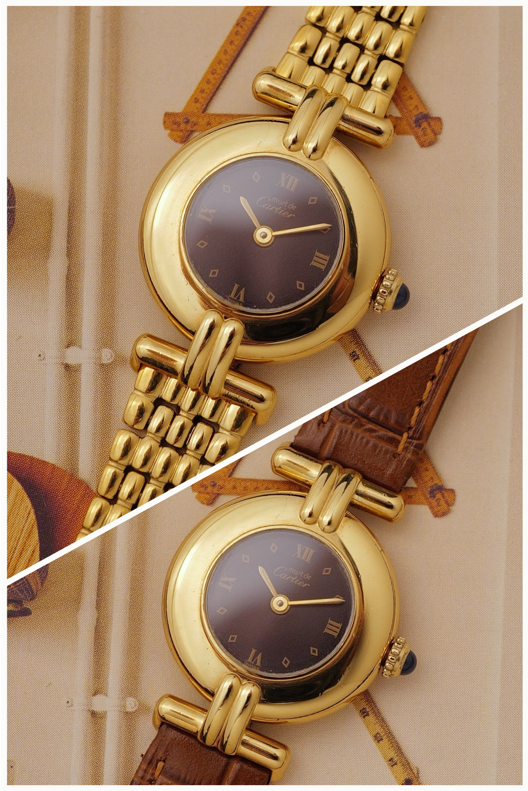 Cartier Colisee " Art-deco Roman" Quartz Circa. 1980s w/ box